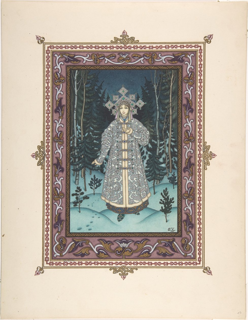 Illustration till sagan Snegurochka, ca. 1925 av Boris Vasilievich Zvorykin