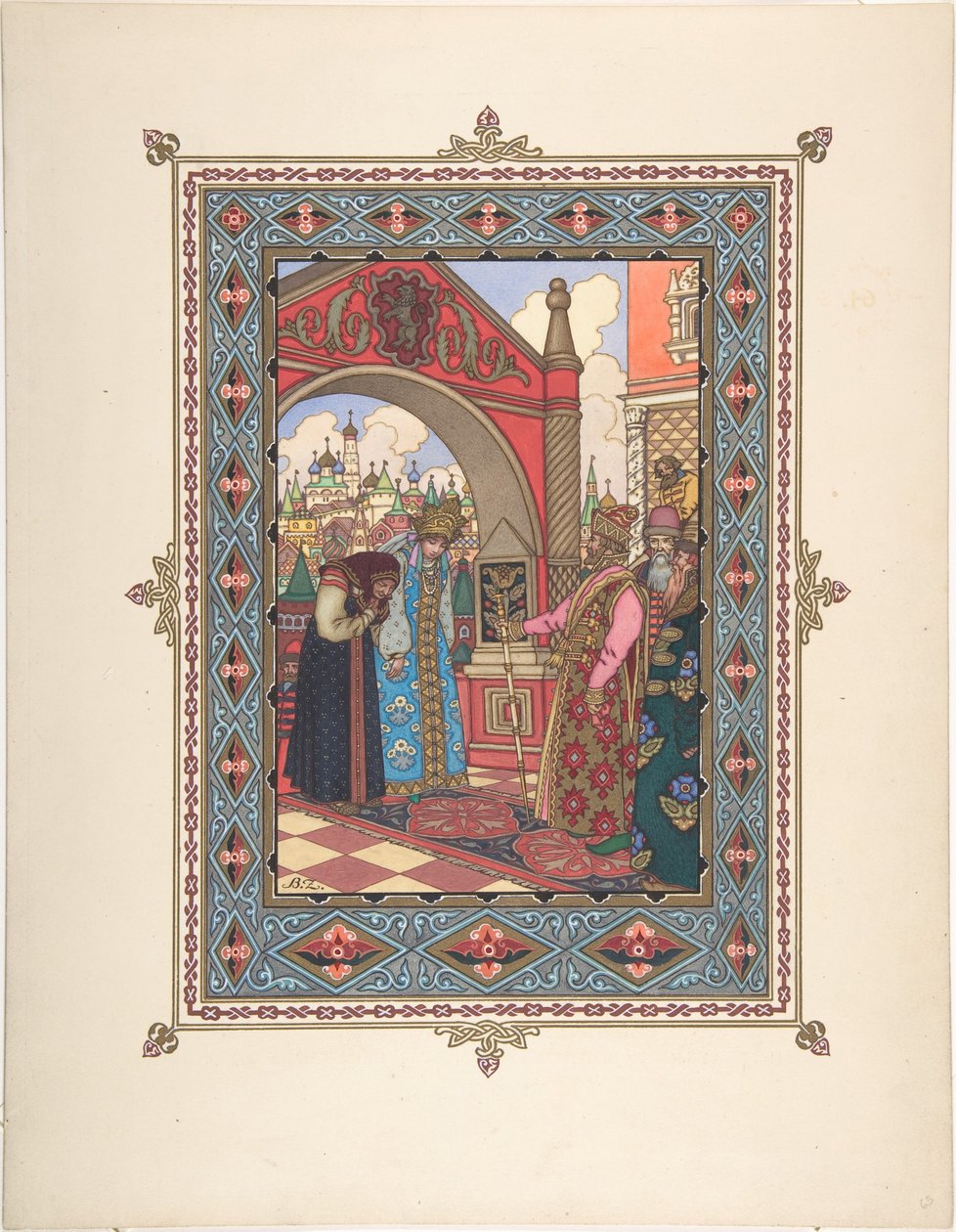 Illustration till sagan Vasilisa den vackra, ca. 1925 av Boris Vasilievich Zvorykin