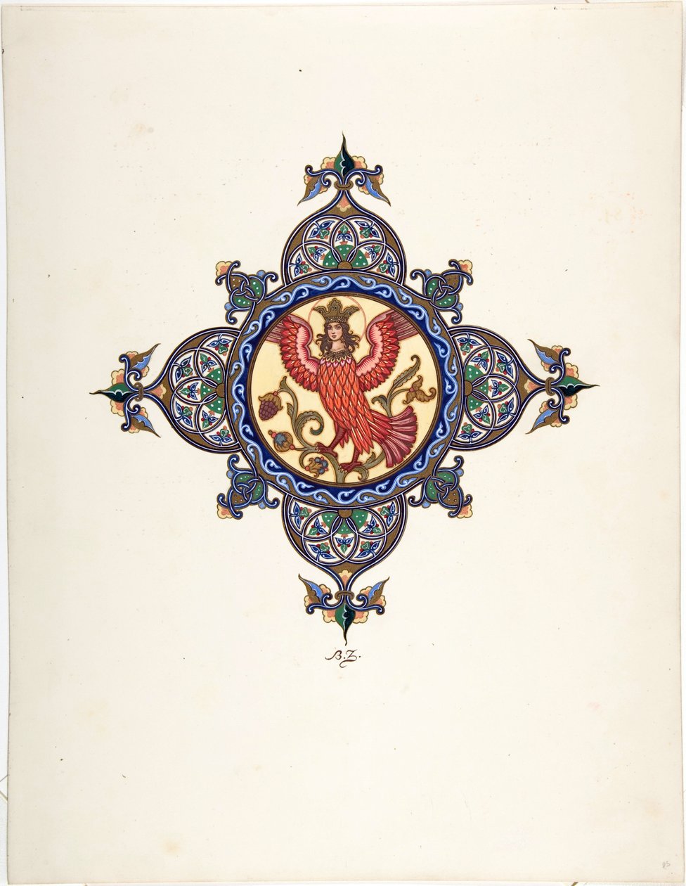 The Firebird as Tsarevna - Firebird as Tsarevna av Zvorykin, Boris Vasilievich (1872-efter 1935), ca. 1925 - Färglitografi - Privat samling av Boris Vasilievich Zvorykin