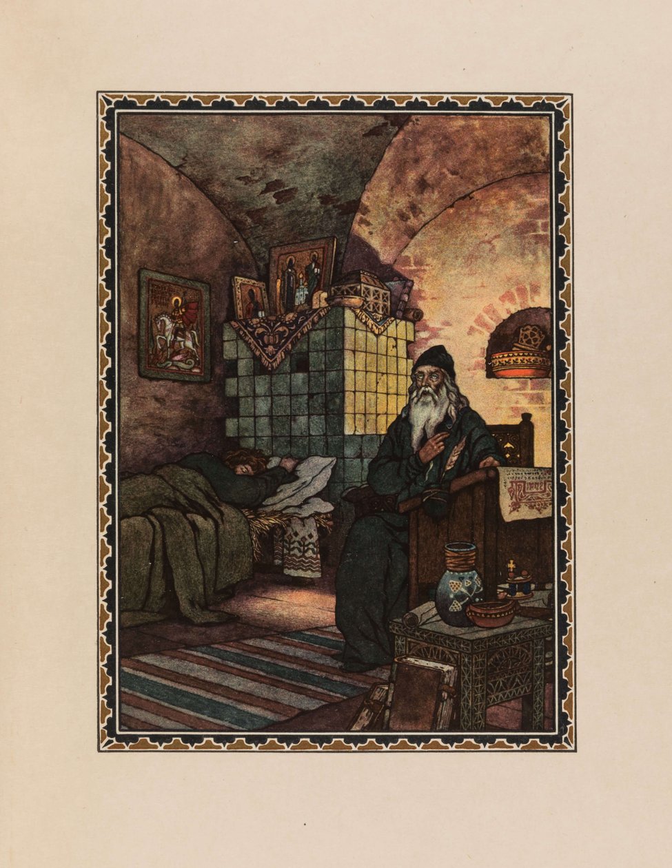 Pimen. Illustration till dramat Boris Godunov av A. Pushkin, 1927. av Boris Vasilievich Zvorykin