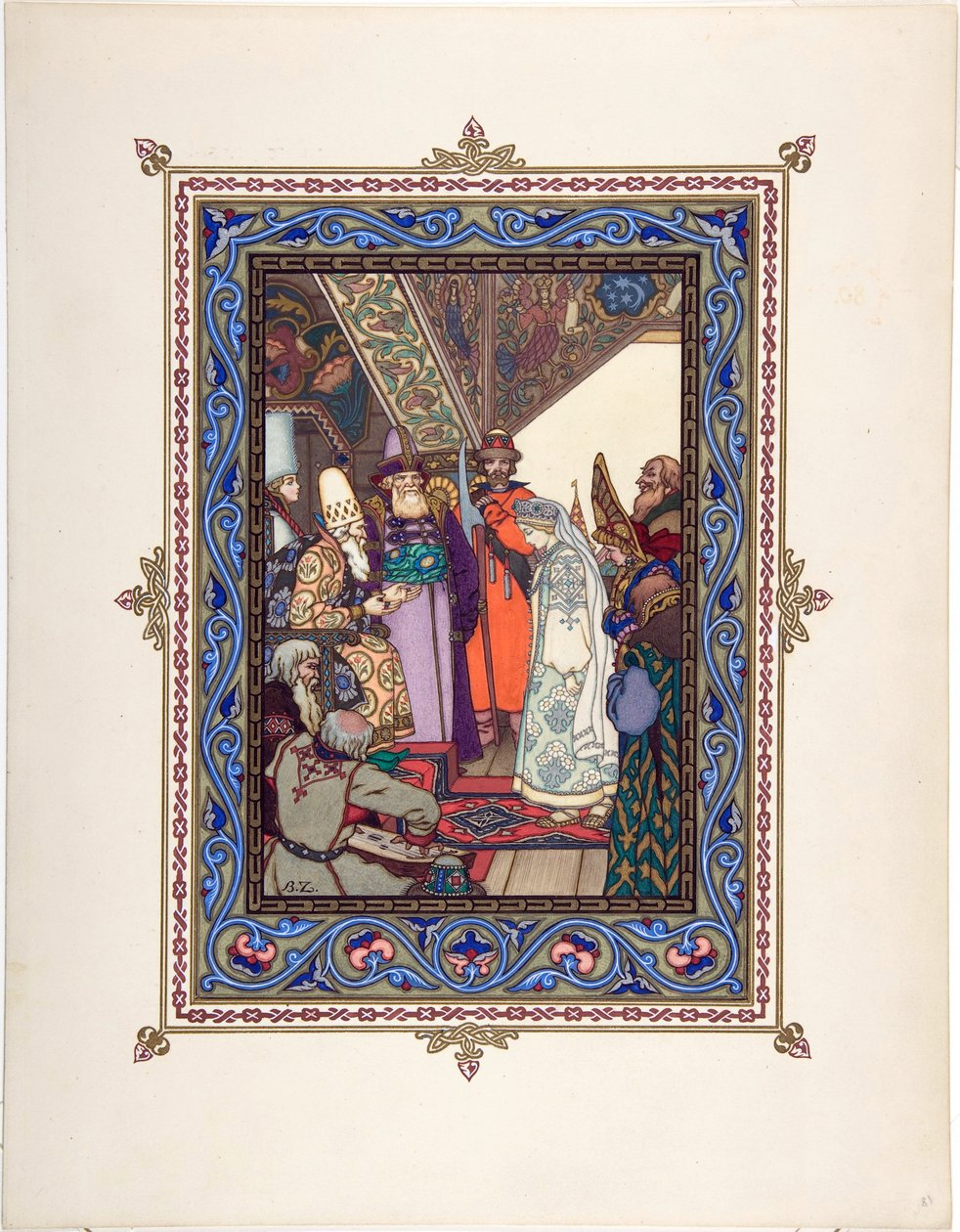 Snegourotchka ( ou Snegourka, la Fille de neige) - Illustration till sagan Snegurochka par Zvorykin, Boris Vasilievich (1872-efter 1935), ca. 1925 - Färglitografi, 27,3x20,5 - Privat samling av Boris Vasilievich Zvorykin