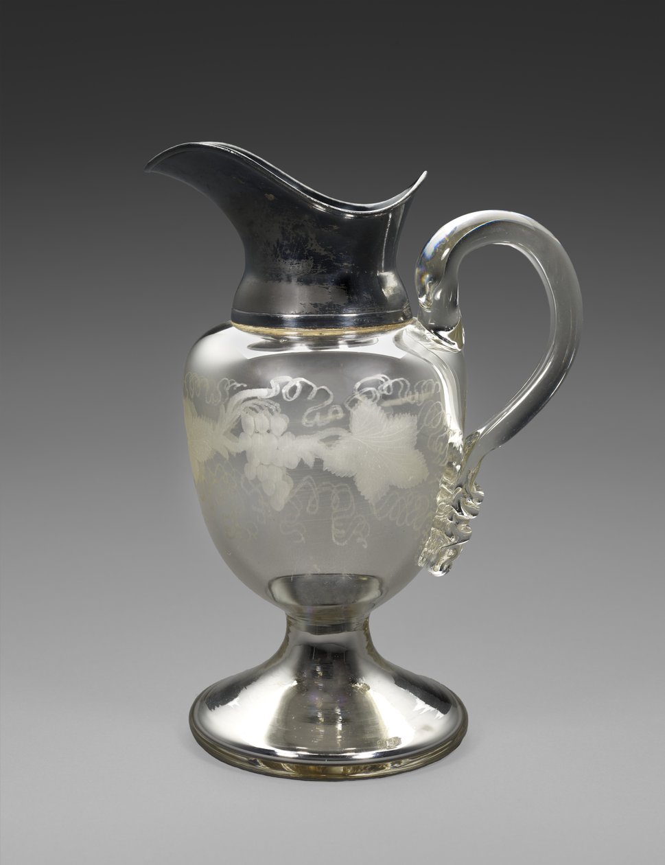 Pitcher, c. 1865-1871 (silverglas, silverplåt, kork, papper) av Boston Silver Glass Company