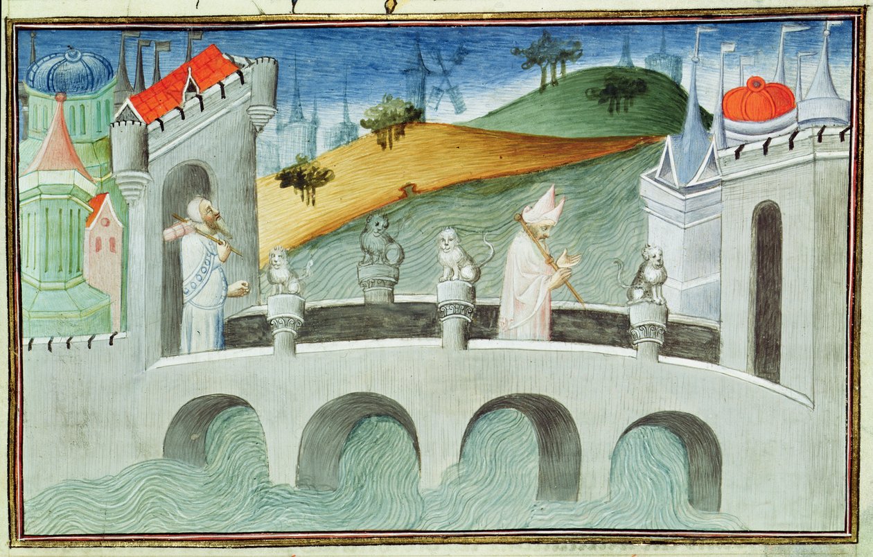 Ms 2810 f.49, Bron över Lou-Keou, en provins nära Peking, från 