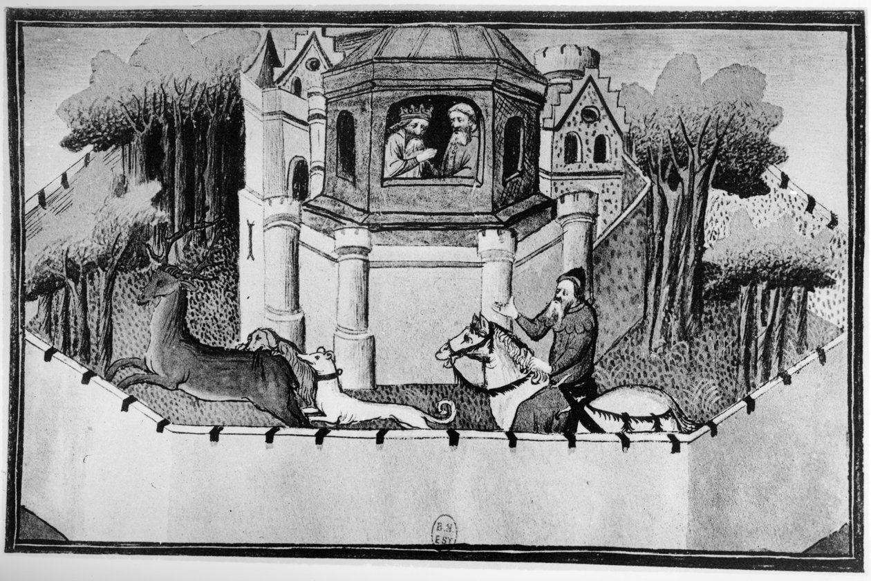 Ms Fr 2810, Den store khanen i Peking, från Livre des Merveilles du Monde, ca 1410-12 (tempera på pergament) av Boucicaut Master