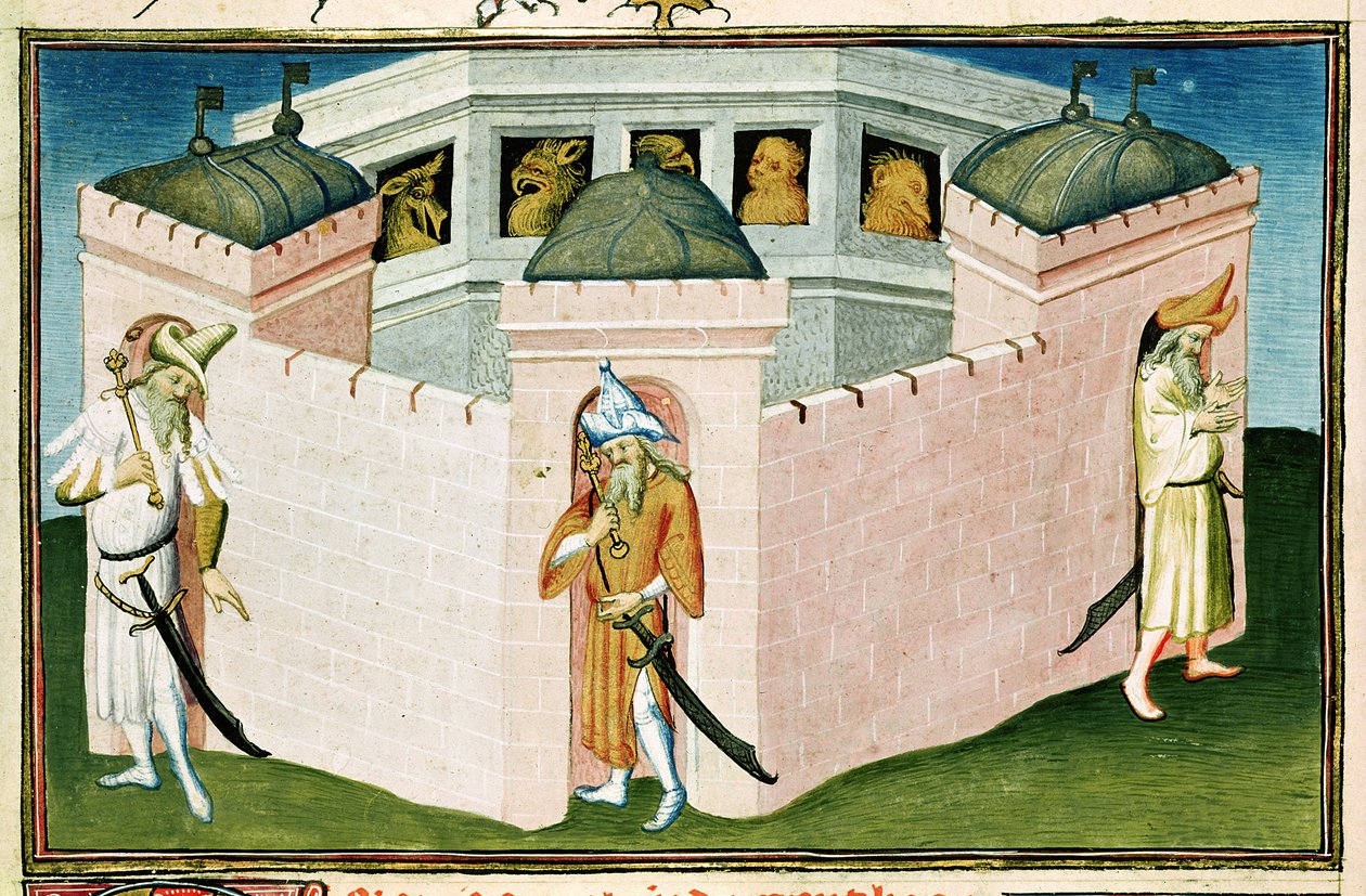 Ms Fr 2810 f.37, Den store khans palats, från Livre des Merveilles du Monde, ca 1410-12 (tempera på pergament). av Boucicaut Master