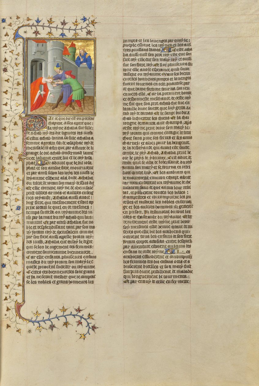 Judas drottning Atalja släpas ut ur templet av Boucicaut Master