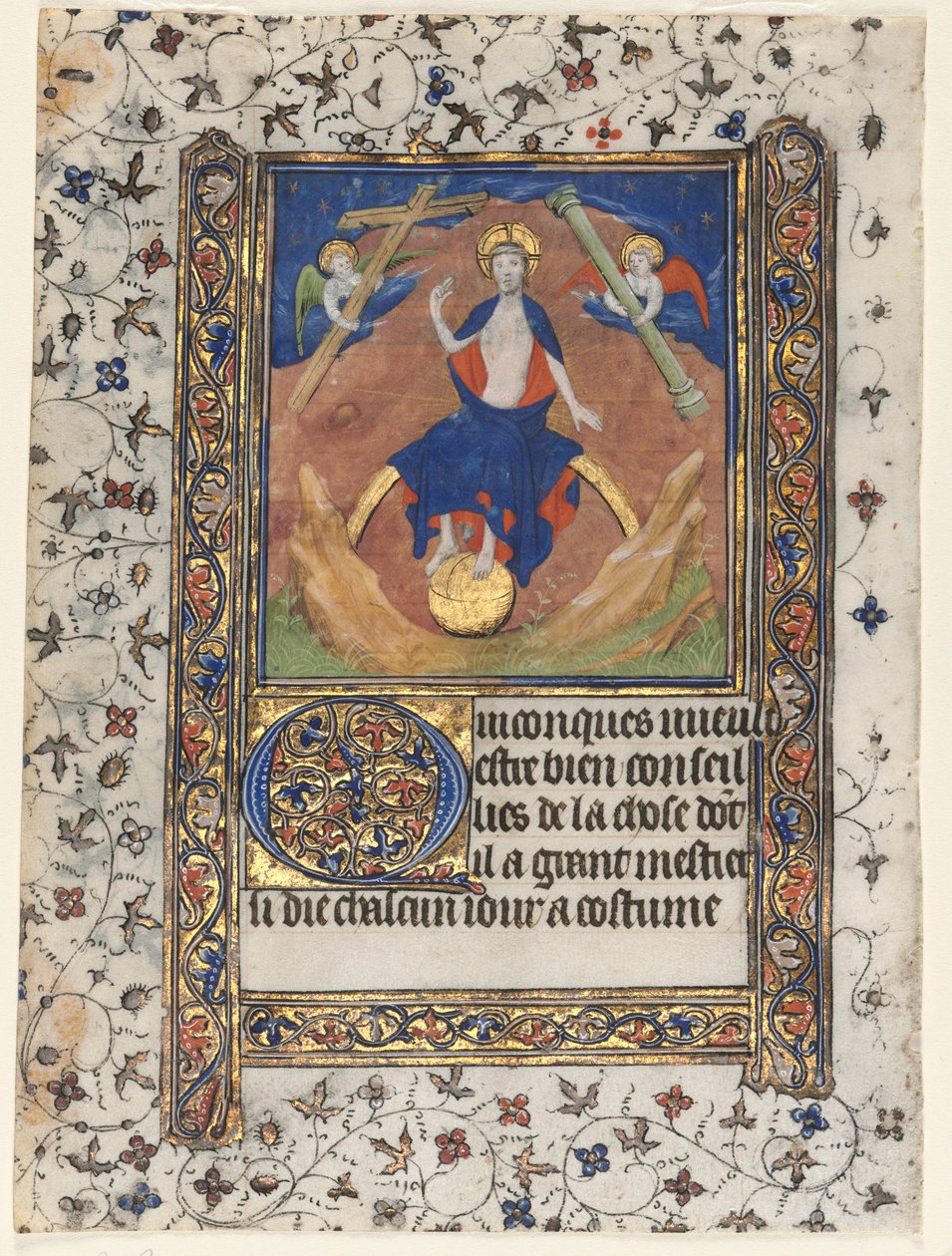 Blad från en timbok: Kristus i domen, ca. 1415. av Boucicaut Master