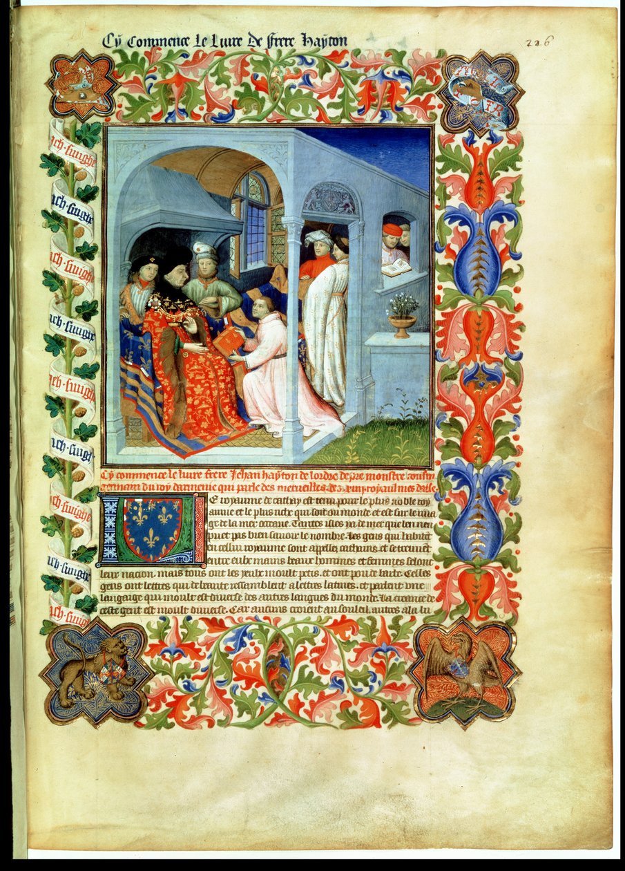 Fr 2810 f.226, Broder Hayton presenterar sin bok för Jean Sans Peur, från 