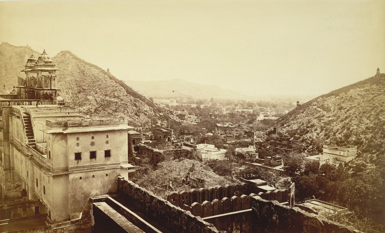 Översikt över Umbher, Jeypoor (Jaipur) av Bourne & Shepherd