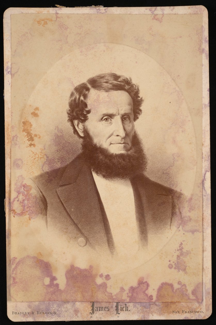 Porträtt av James Lick 1796-1876, före 1876. av Bradley and Rulofson