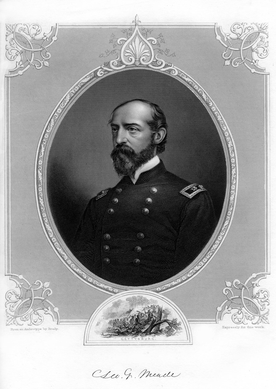 General George Meade, US-arméofficer och civilingenjör, 1862-1867. av Brady