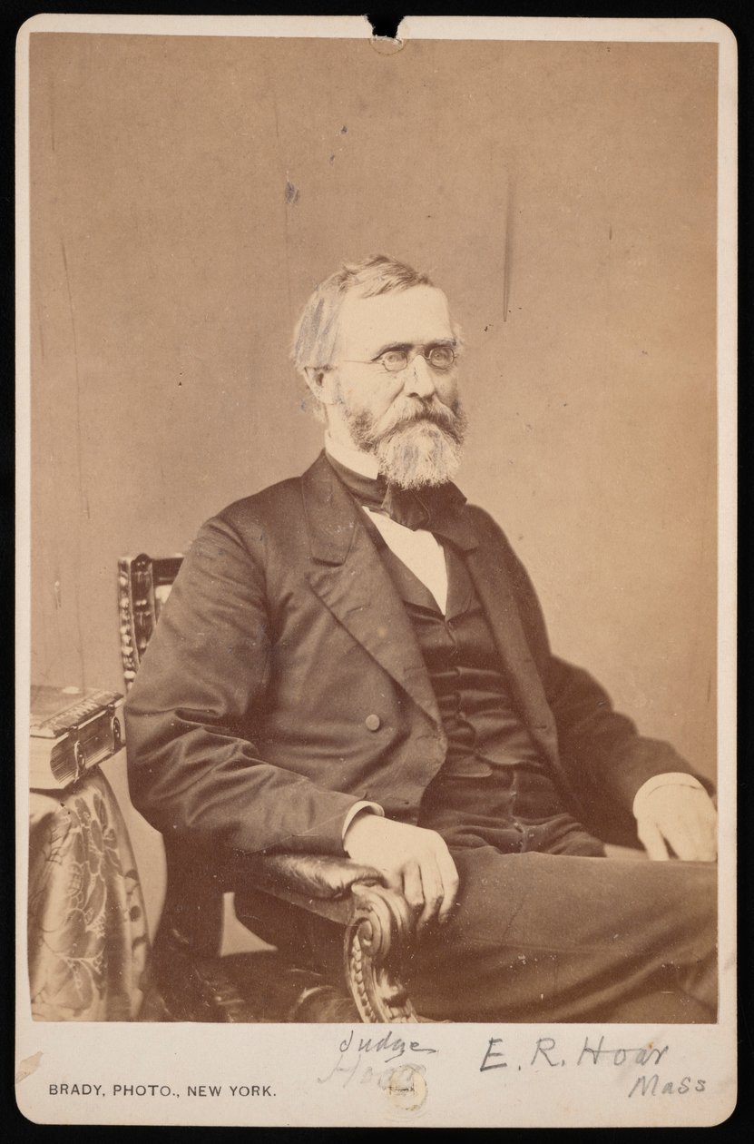 Porträtt av Ebenezer Rockwood Hoar 1816-1895, före 1895. av Brady