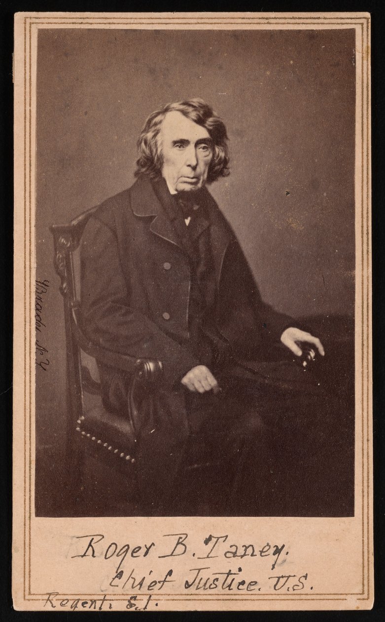Porträtt av Roger Brooke Taney 1777-1864, före 1864. av Brady