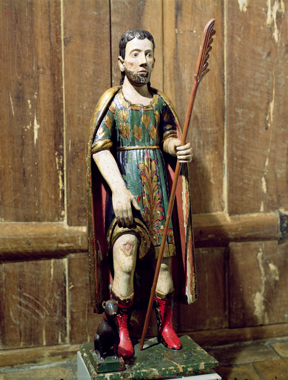 St. Rocco (1295-1327) (polykromt trä) av Brazilian School