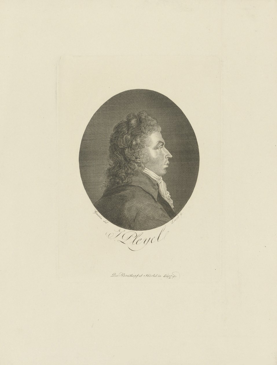 Porträtt av kompositören Ignace Pleyel 1757-1831, ca. 1800. av Breitkopf and Härtel