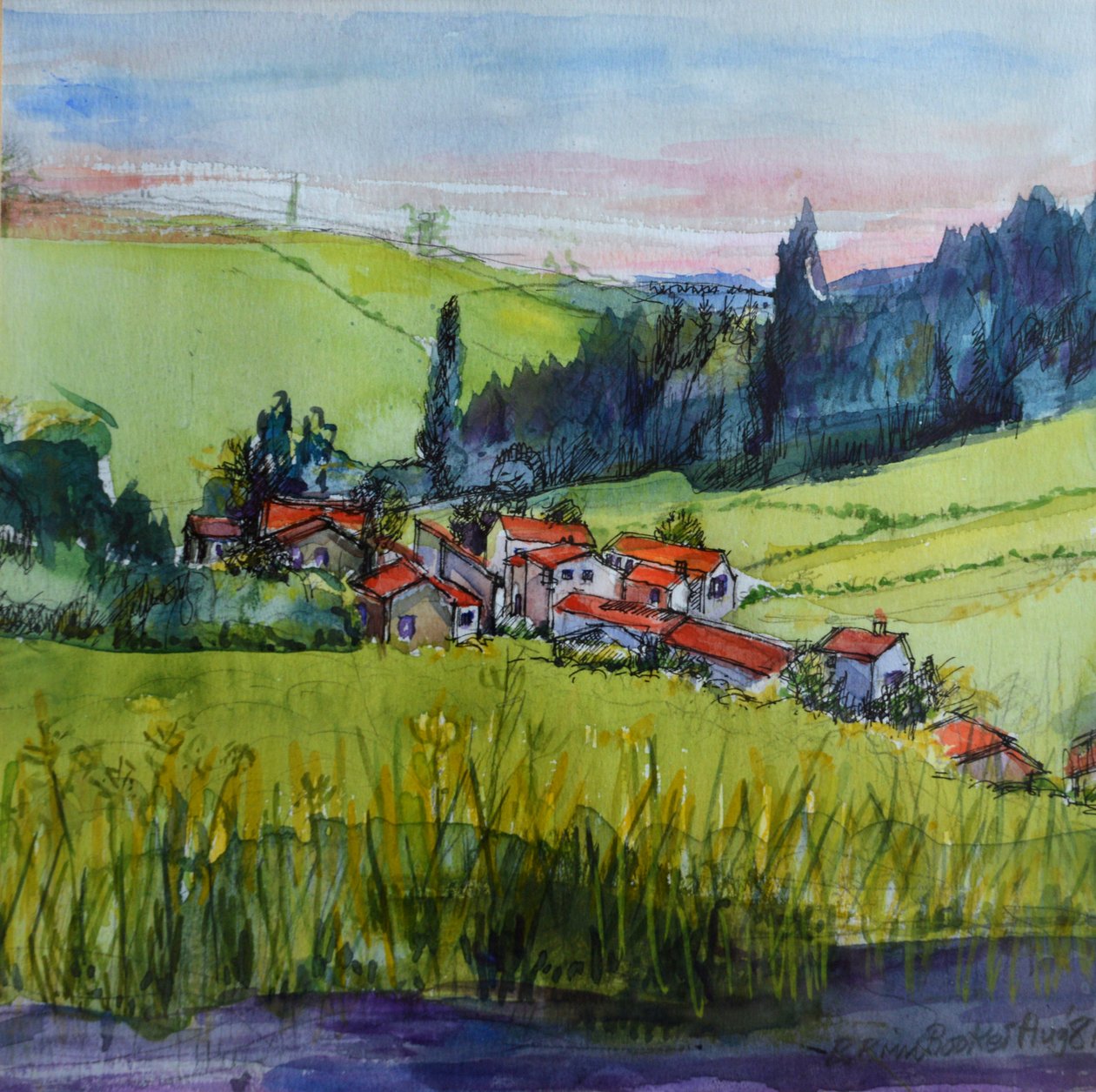 By i Auvergne (wc på papper) av Brenda Brin Booker