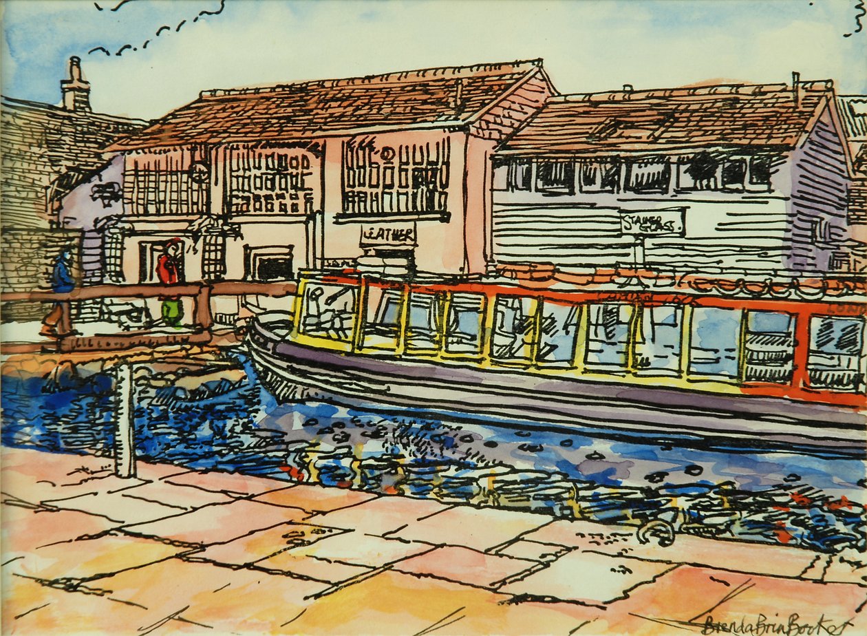 Canal Museum, Camden Lock (akvarell på papper) av Brenda Brin Booker