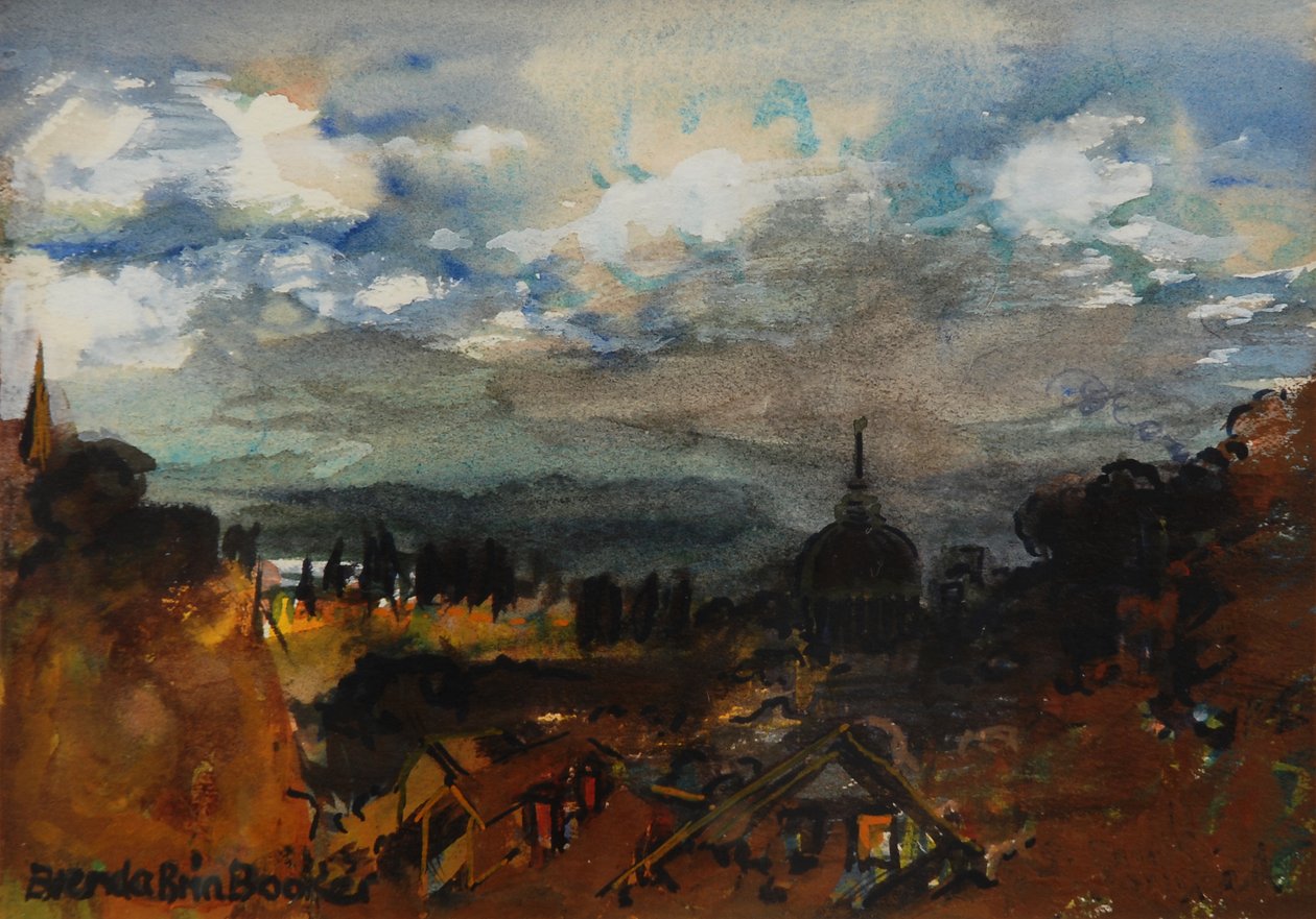 St Pauls från Hampstead Heath (wc på papper) av Brenda Brin Booker
