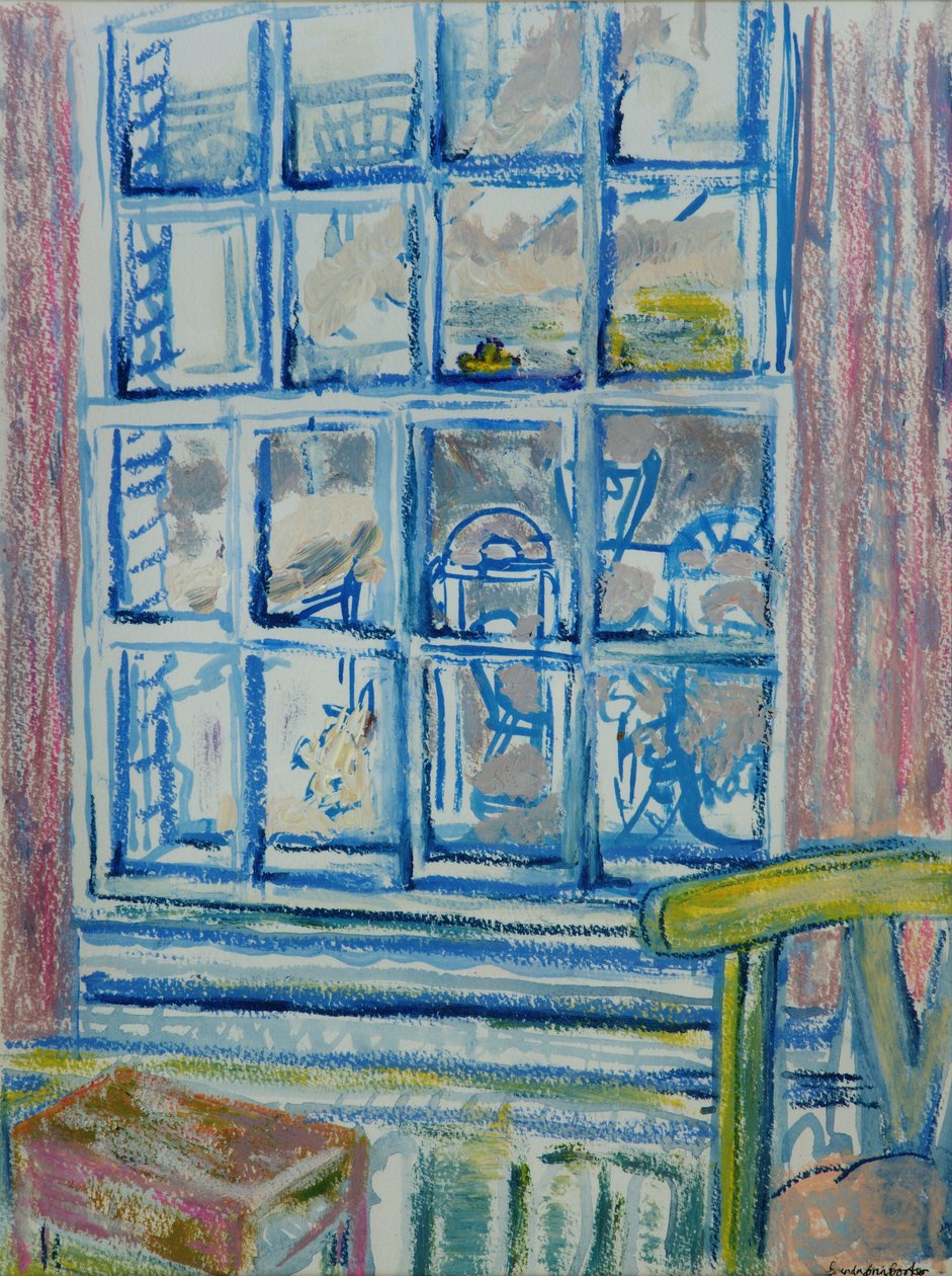 Sovrumsfönstret (olja & pastell på papper) av Brenda Brin Booker