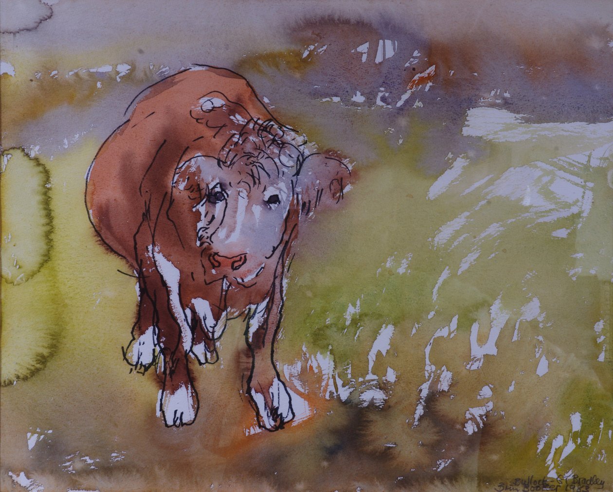 The Bullock, 1983 (penna och bläck med wc på papper) av Brenda Brin Booker