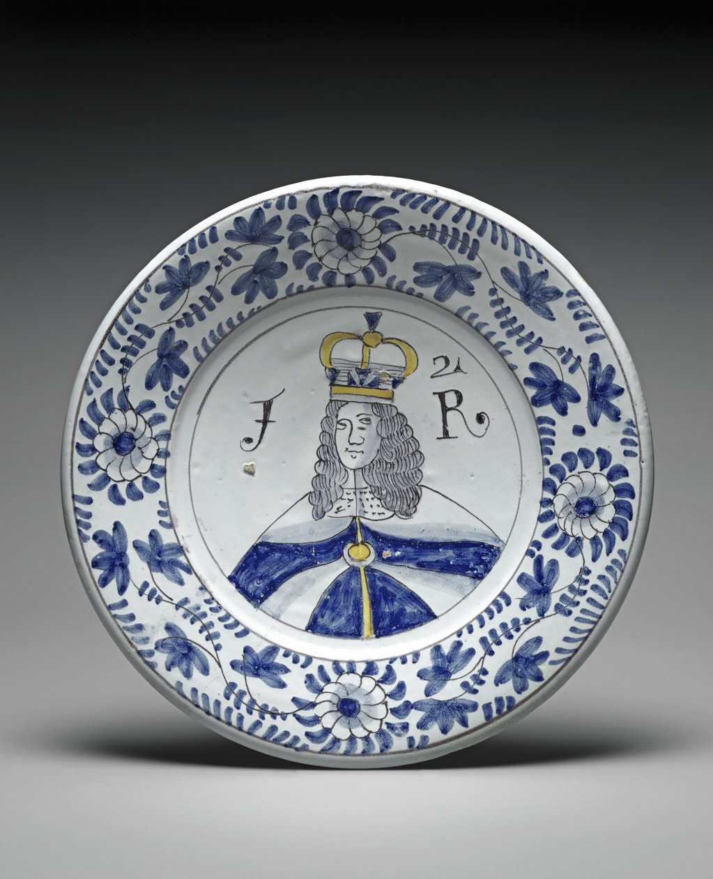 Fat, James II, ca 1685-88 (tennglaserat lergods) av Brislington Pottery