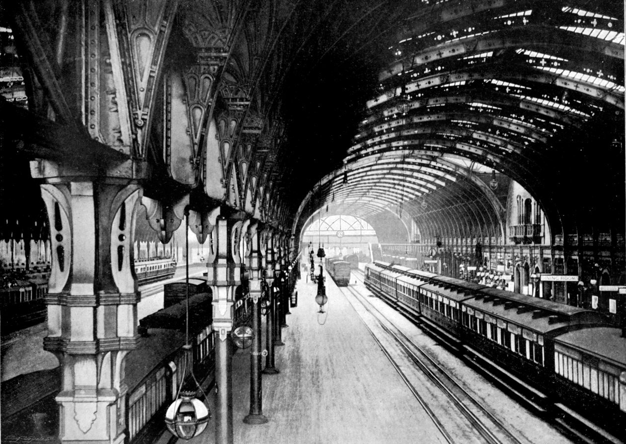 Paddington Station, London, 1890 av British Photographer