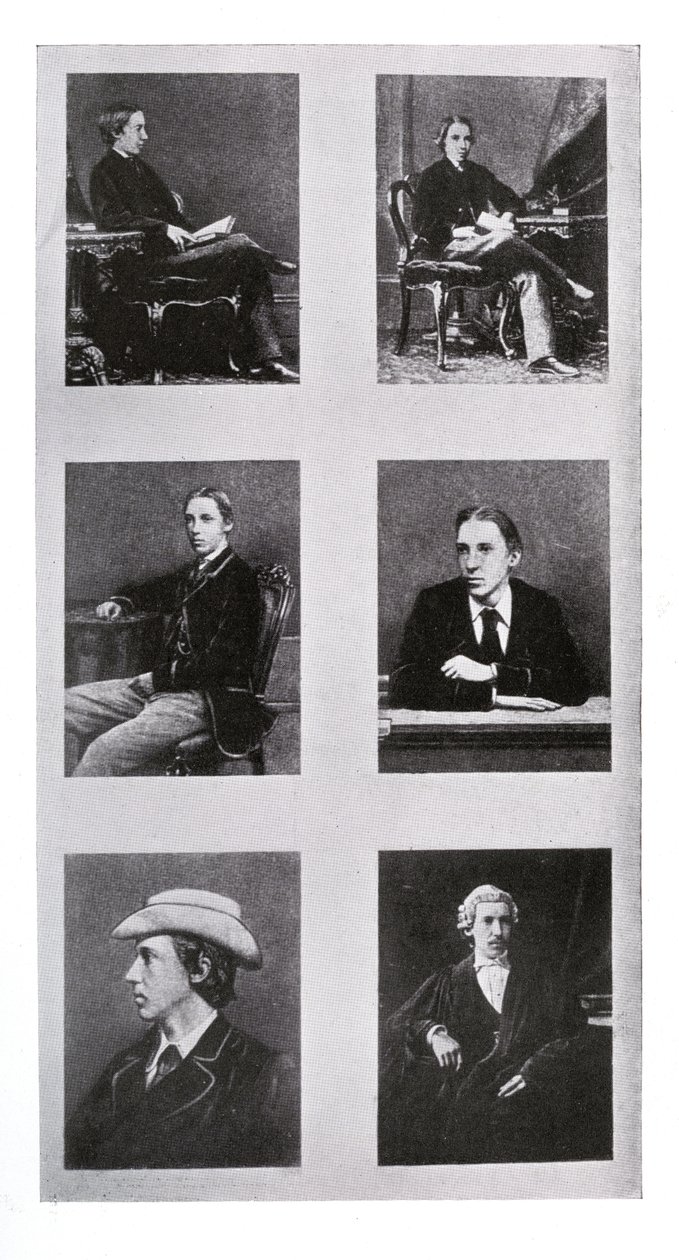 En serie fotografier av Robert Louis Stevenson som tonåring, som ung man och som advokat av British Photographer