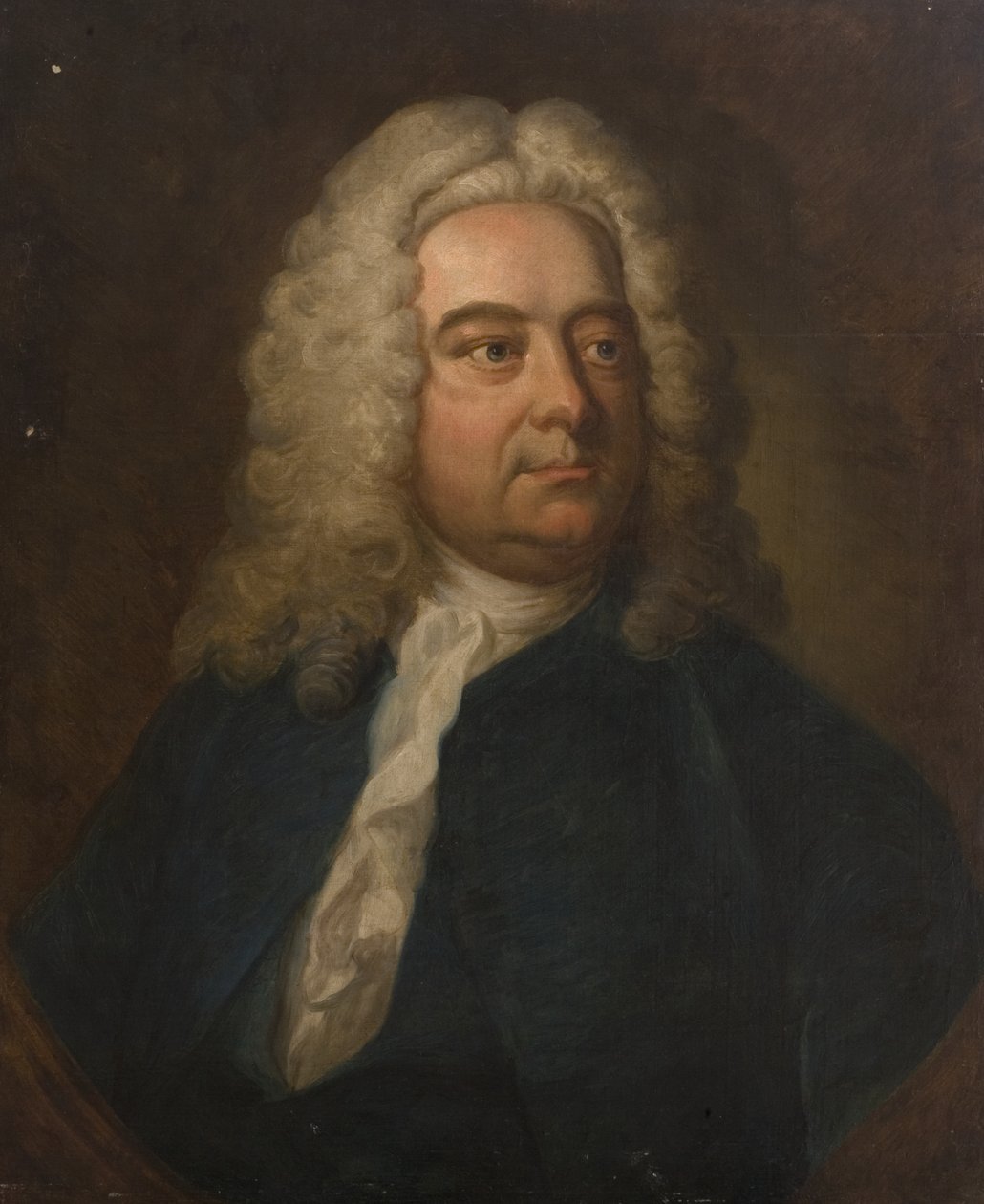 Porträtt av en man i blått (möjligen pastor G. Greenway), tidigt 1700-tal av British School