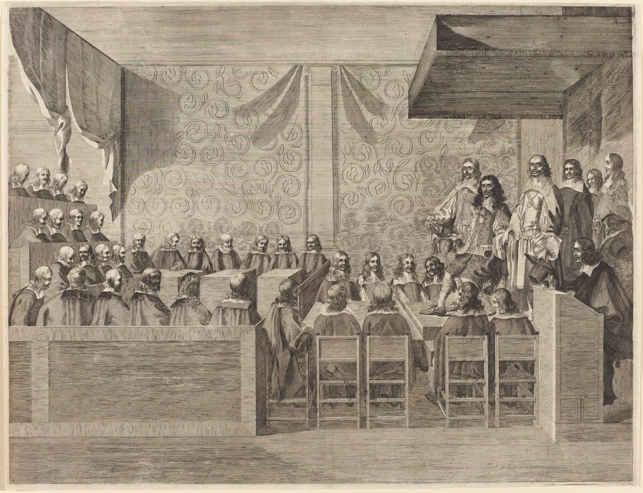 Karl II med hans råd av British 17th Century