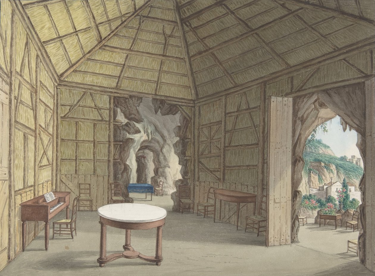 Matsal, Villa Barbaja, Neapel, 1800-1870. av British Anonymous 19th Century.