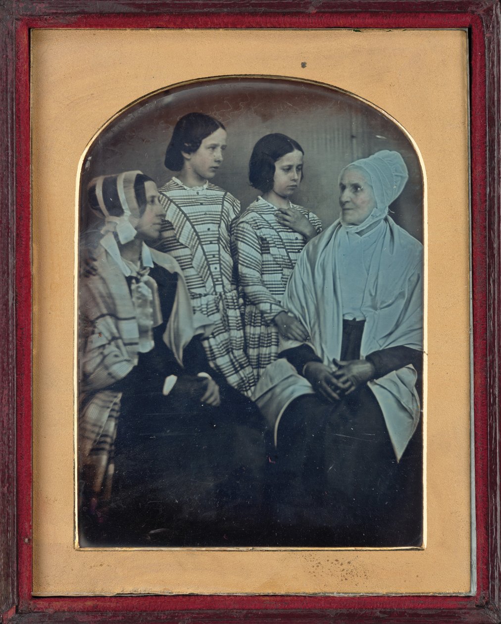 Isabel, Charlotte, Rebecca och Charlotte Anne Ashworth,ca 1846-1847 (foto) av British Photographer