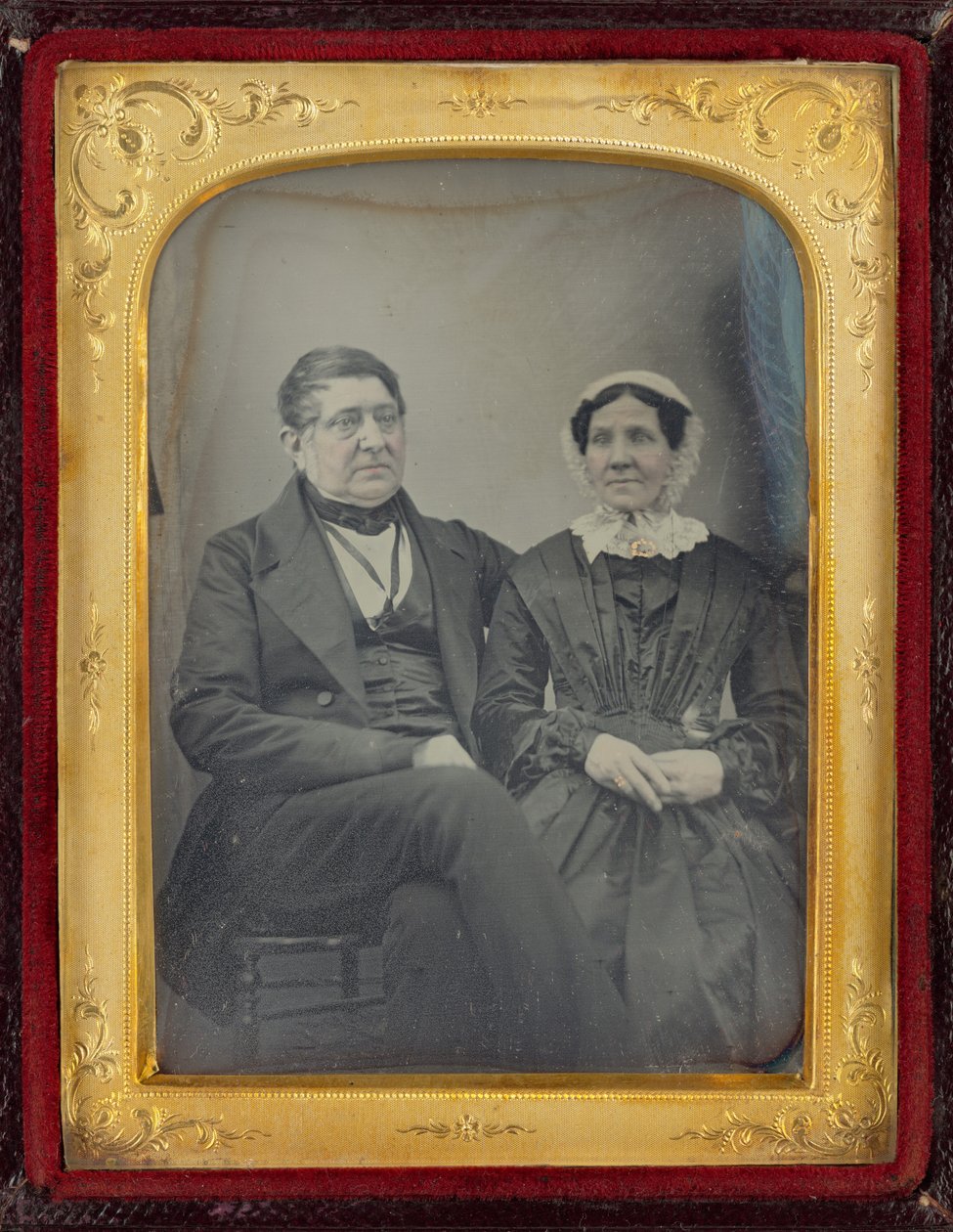 Porträtt av en man och en kvinna,ca. 1850 (foto) av British Photographer