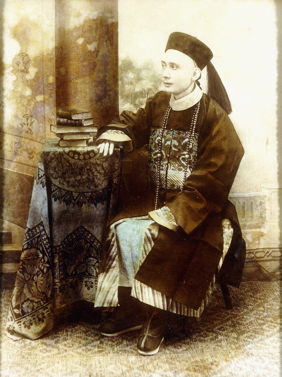 Porträtt av en mandarin, troligen kantonesisk, ca 1890-talet, ca 1890-talet av British Photographer