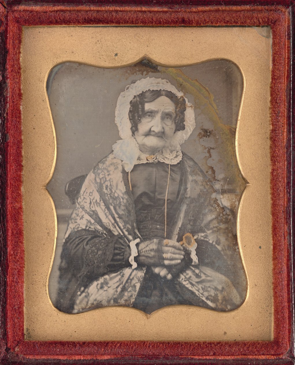 Porträtt av en kvinna,ca. 1850 (foto) av British Photographer