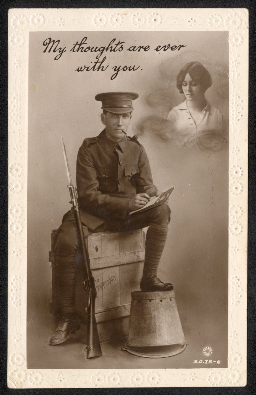 Förenade kungariket: Ett sentimentalt vykort som producerades av Cairo Postcard Trust, Kairo, Egypten, under första världskriget av British Photographer