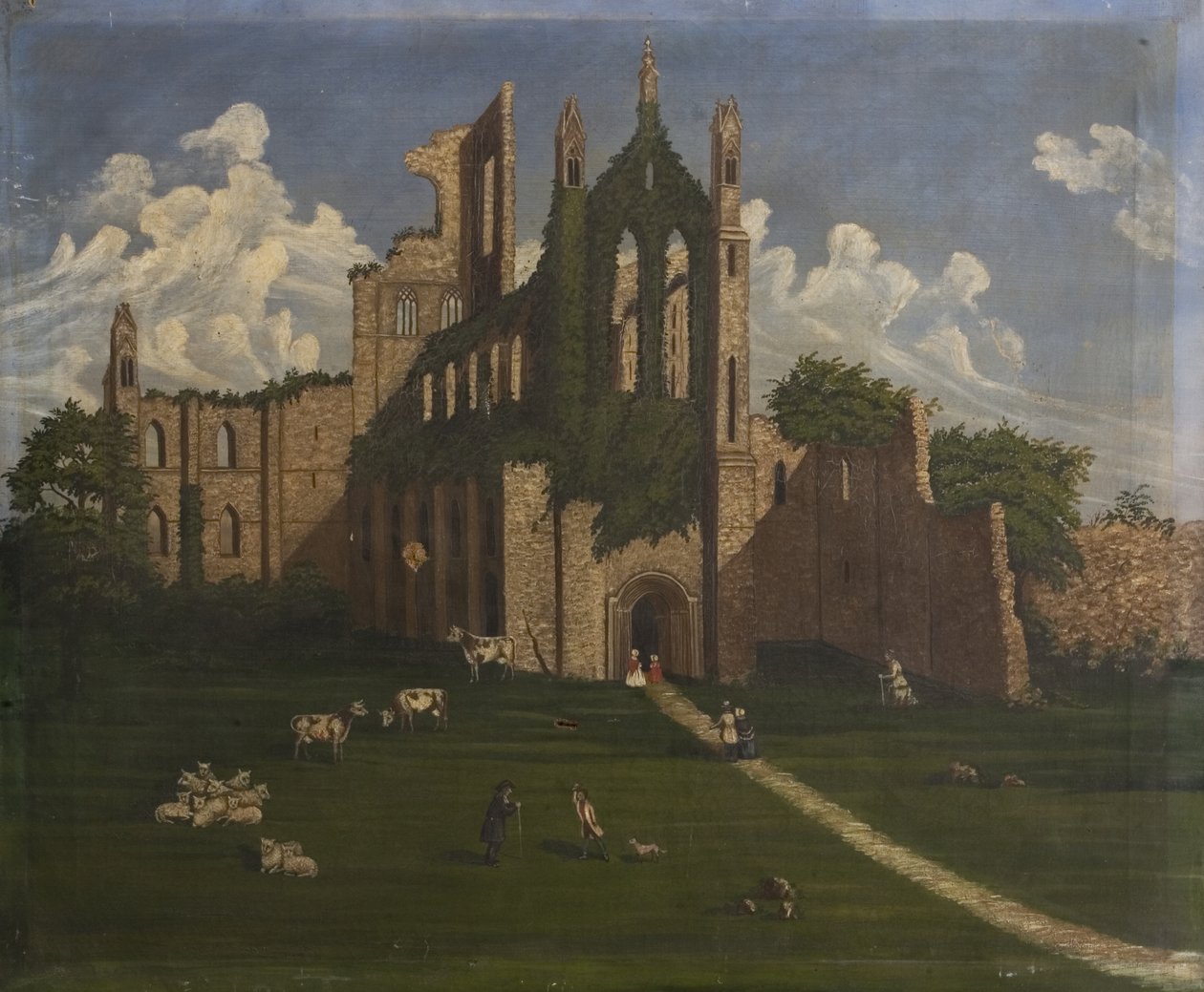 A Ruined Abbey, mitten av 1800-talet (olja på duk) av British School