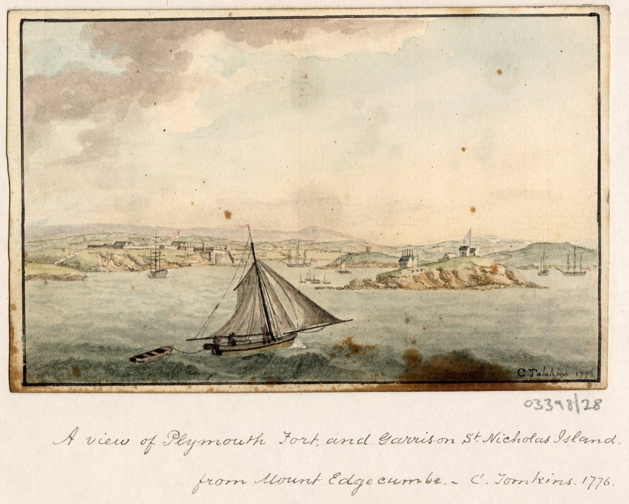 En serie skisser, vyer i Storbritannien, kontinenten och Amerika 1772-1778 (akvarell) av British School