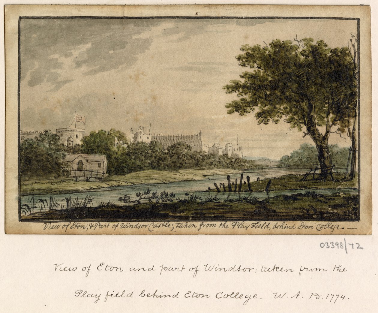 En serie skisser, vyer i Storbritannien, kontinenten och Amerika 1772-1778 (akvarell) av British School