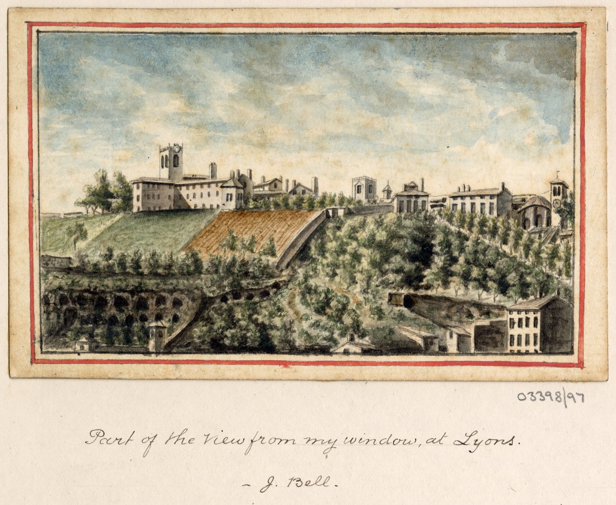 En serie skisser, vyer i Storbritannien, kontinenten och Amerika 1772-1778 (akvarell) av British School