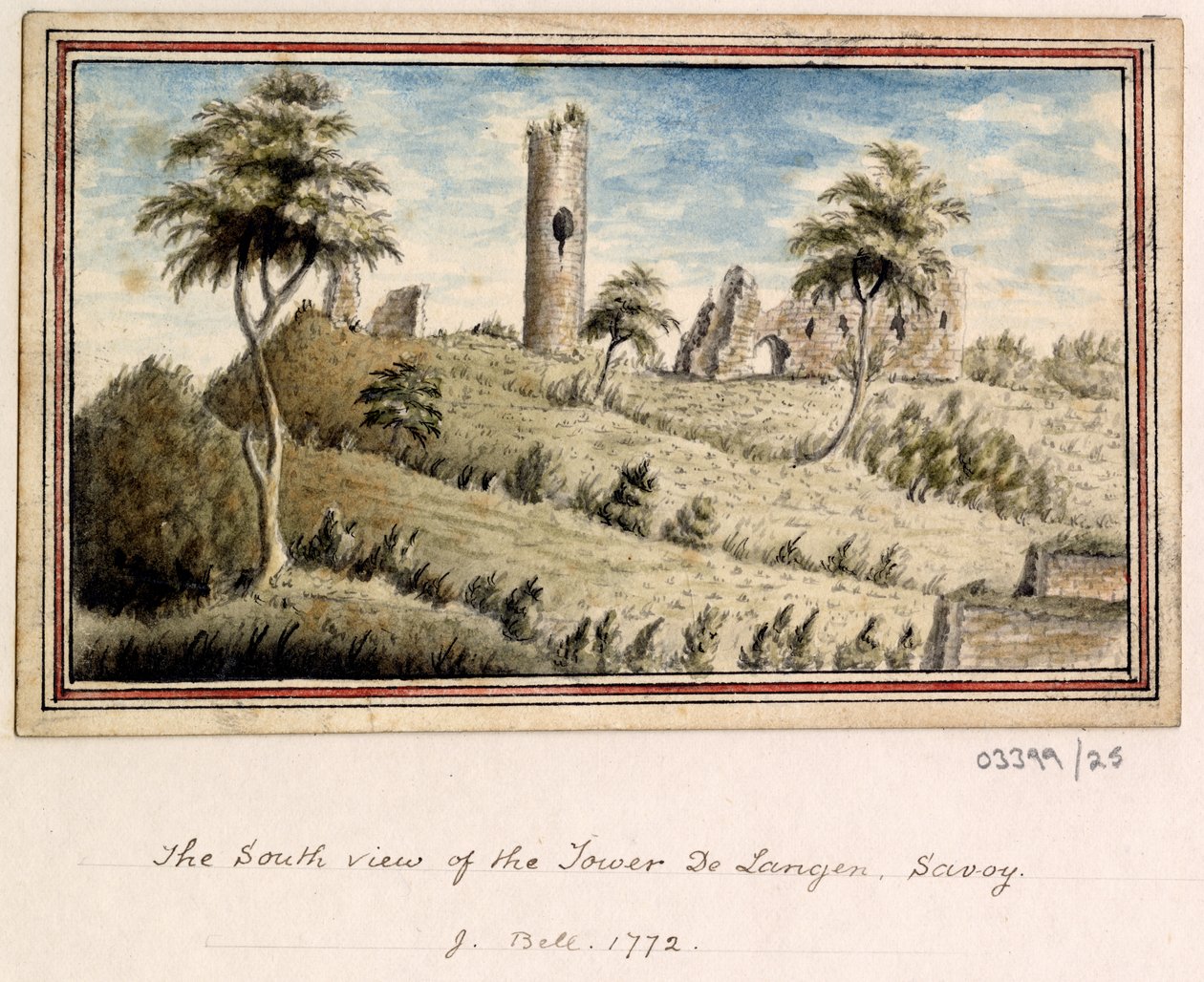 En serie skisser, vyer i Storbritannien, kontinenten och Amerika 1772-1778 (akvarell) av British School