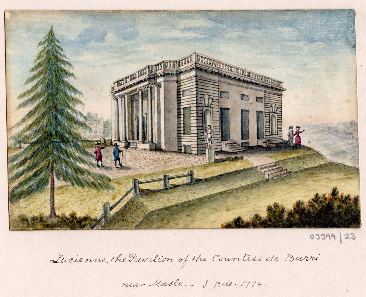 En serie skisser, vyer i Storbritannien, kontinenten och Amerika 1772-1778 (akvarell) av British School