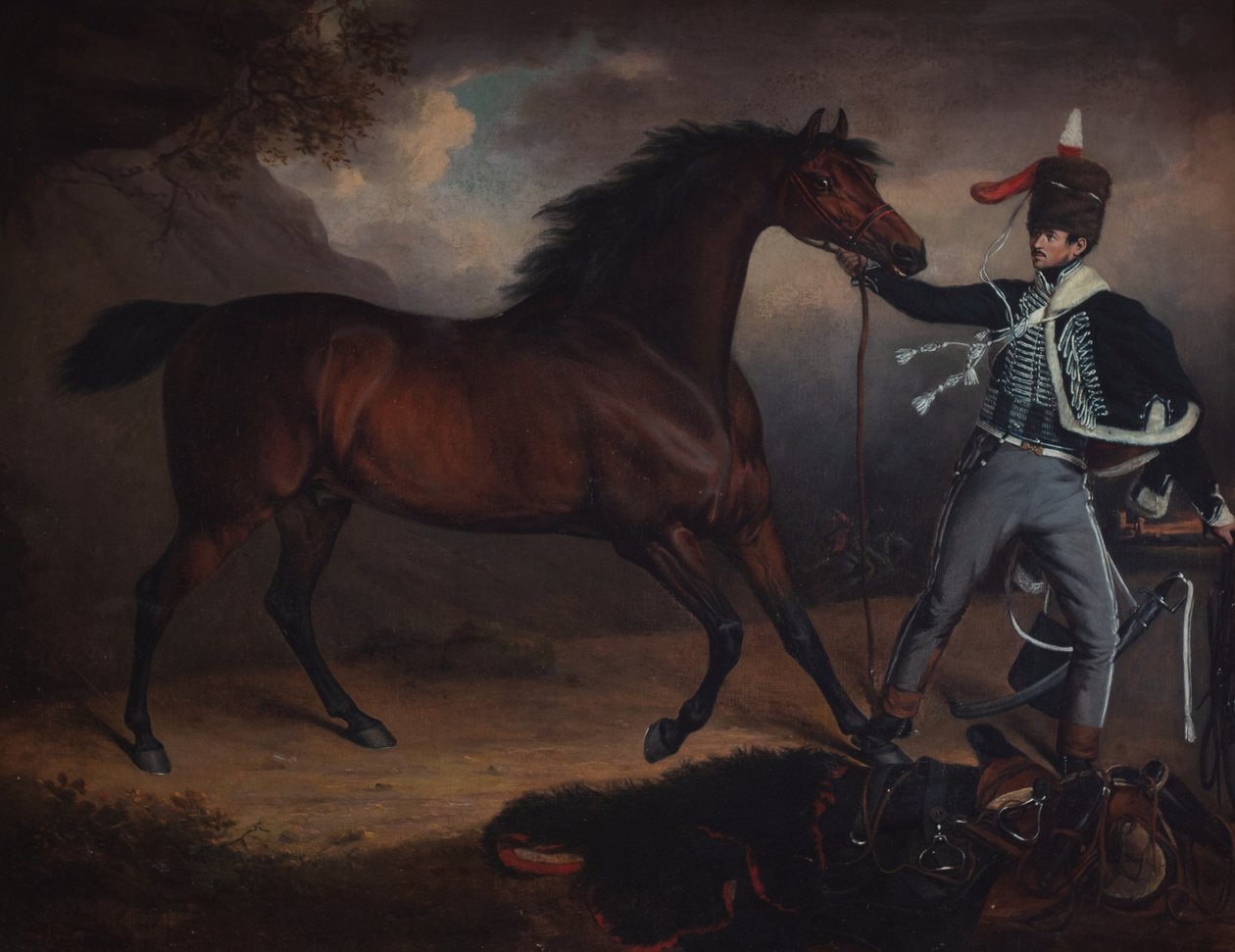 Stövlar och sadel, ca 1812 (Olja på duk) av British School