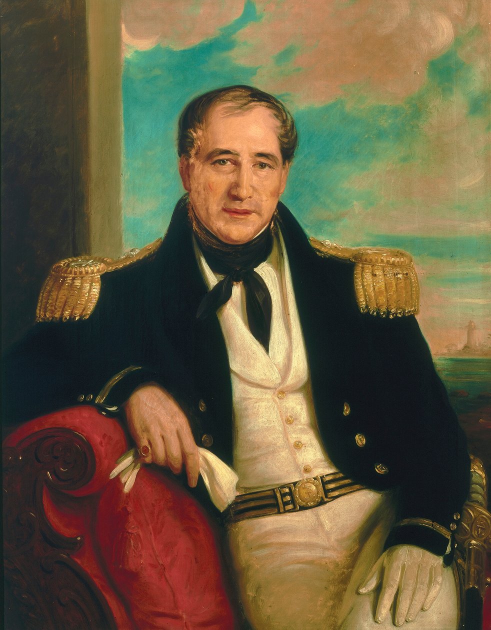 Kapten John Croft Hawkins (1798-1851) av British School