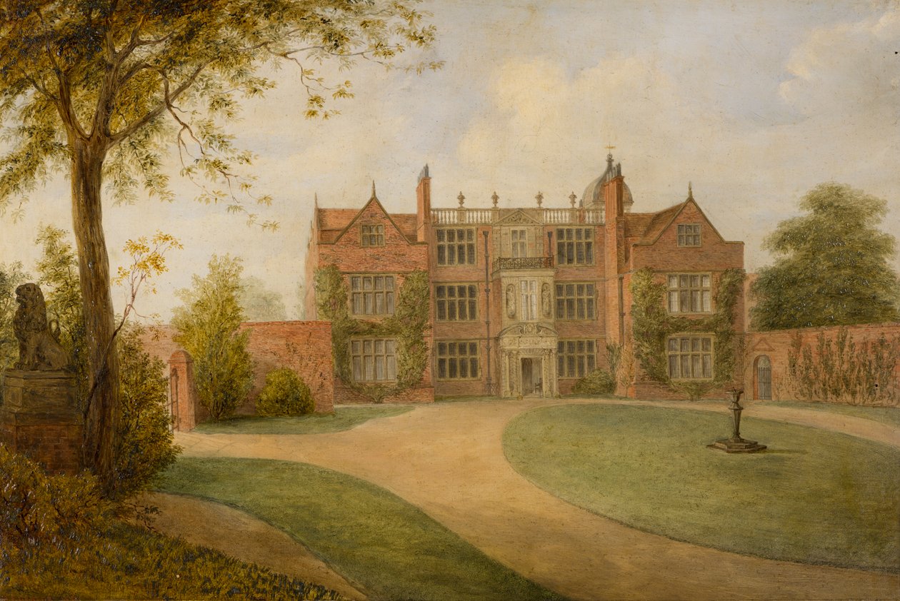Castle Bromwich Hall, Warwickshire, ca 1850-1900 (olja på duk) av British School