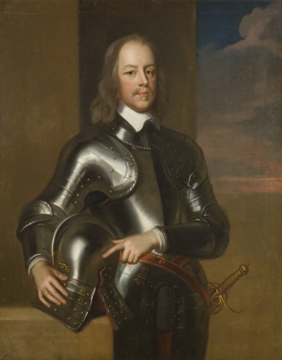 Överste Adrian Scrope, sista guvernör i Bristol 1649-55 (olja på duk) av British School