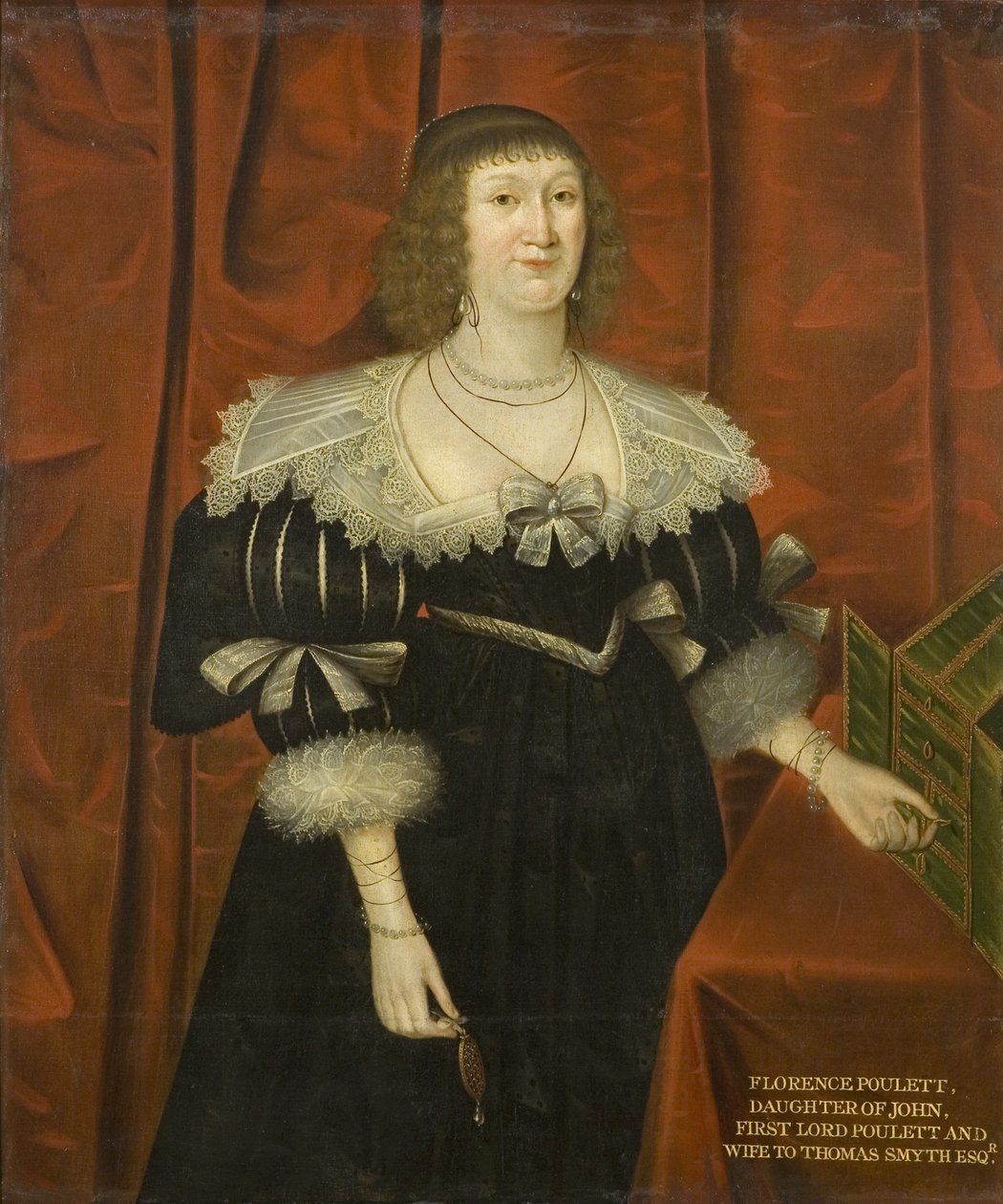 Florence Poulett, hustru till Thomas Smyth, ca 1640 (olja på duk) av British School