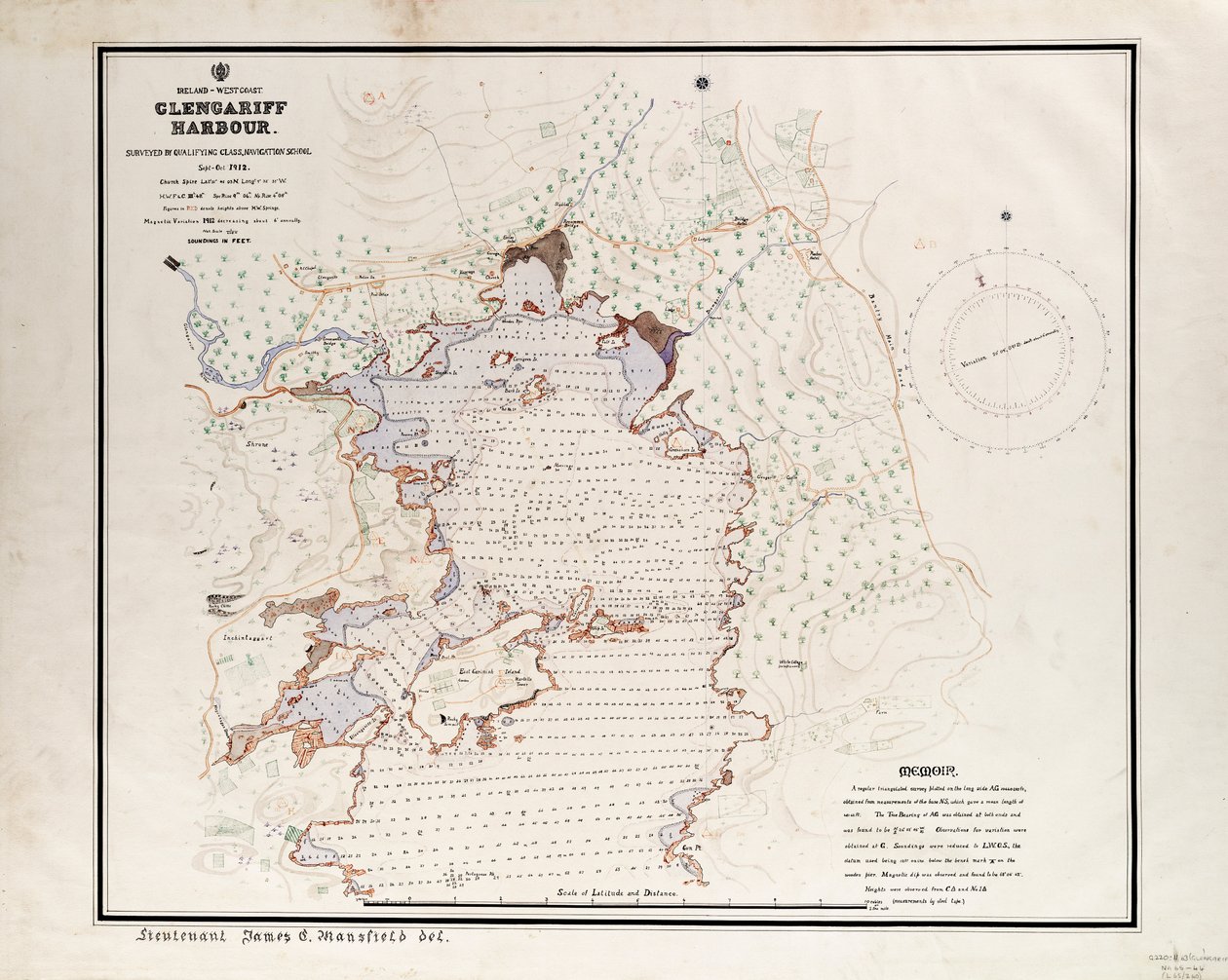 Irland - Västkusten, Glengariff Harbour. Undersökt av behörighetsgivande klass, navigationsskola september - oktober 1912. av British School