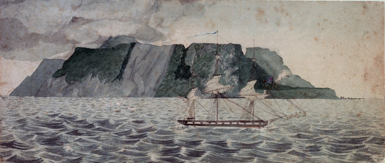 Ön Tristan da Cunha, ca 1825 (akvarell) av British School