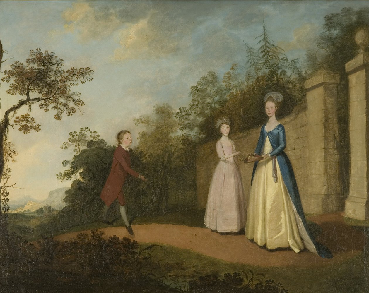 Mary och Emmette Pettener och Master Partridge, ca 1770 (olja på duk) av British School