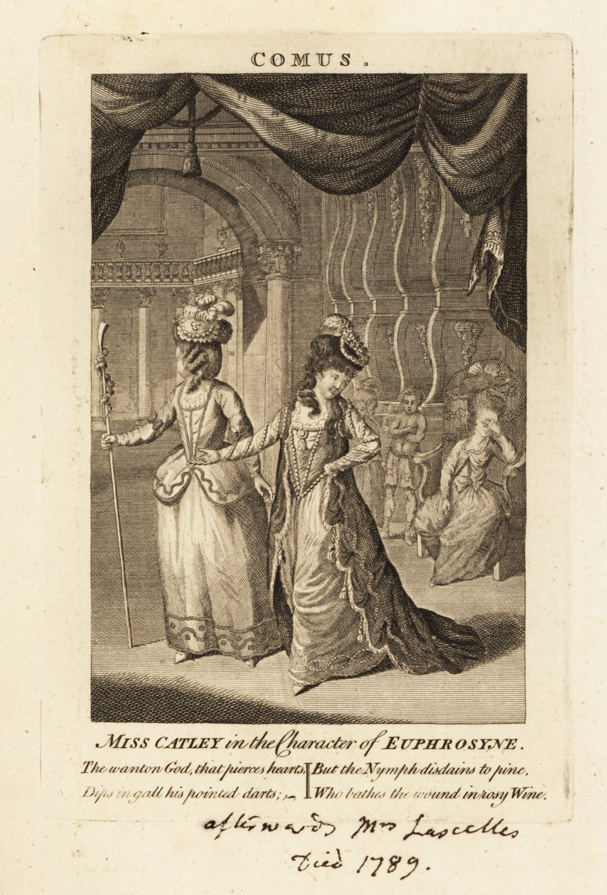 Miss Ann Catley i karaktären Euphrosyne i John Miltons Comus av British School